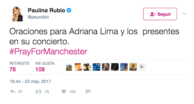 Paulina Rubio Twitter Adriana Lima