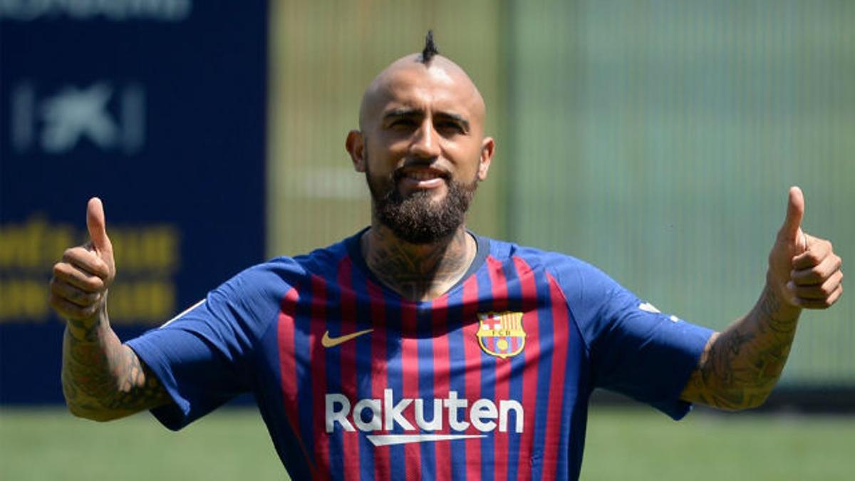 Arturo Vidal se mostró entusiasmado en el Camp Nou