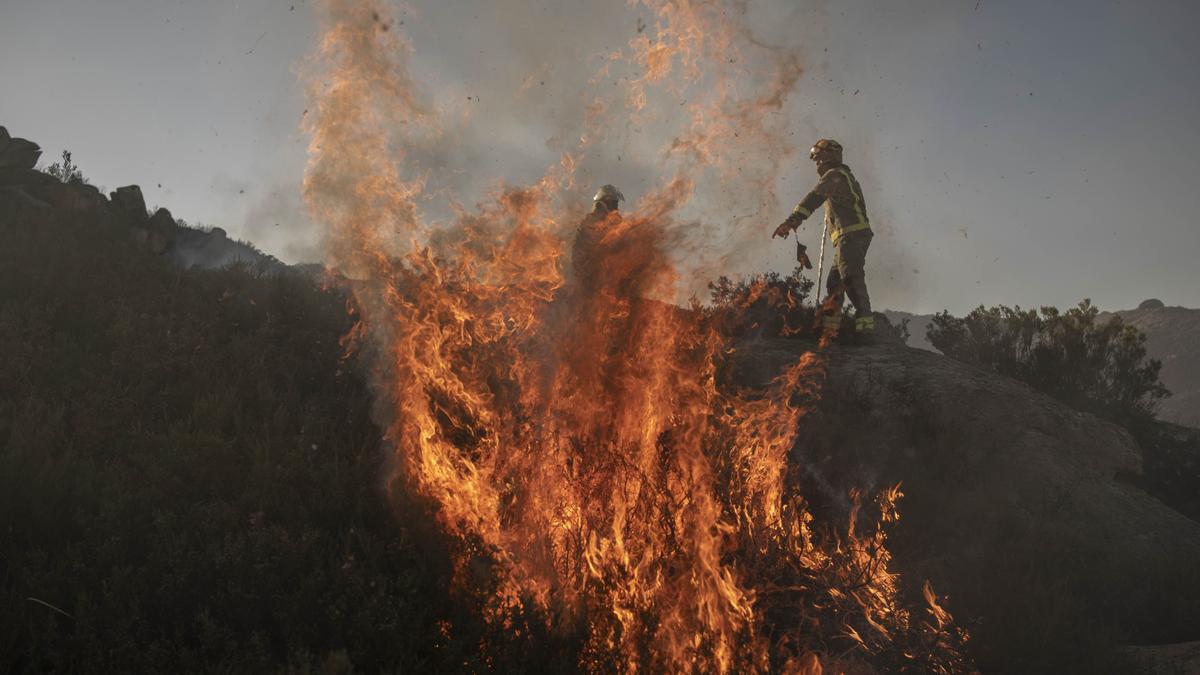 Incendio este año en el parque natural Baixa Limia - Serra do Xurés, originado en Portugal.