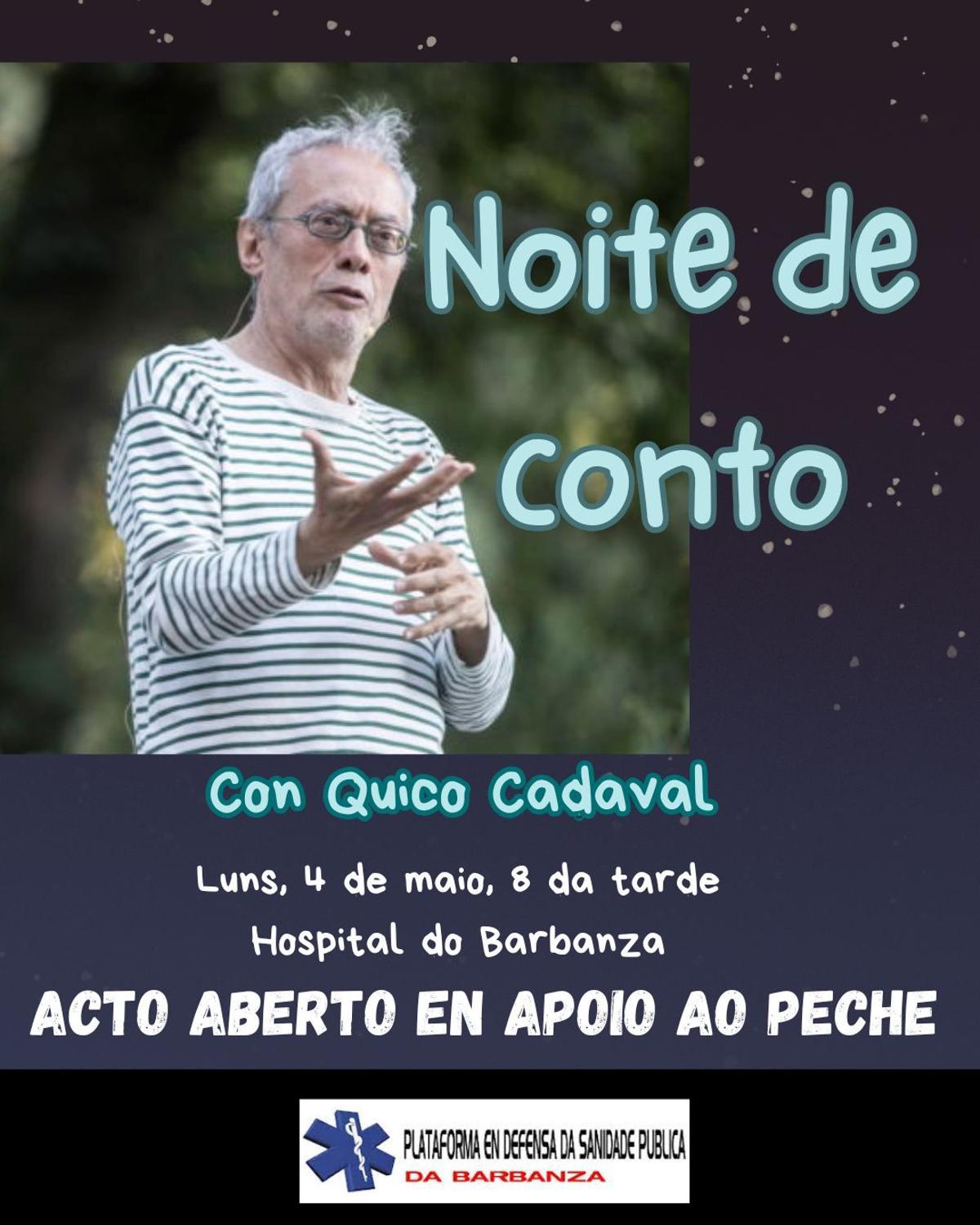 Cartel promocional da actuación de Quico Cadaval.