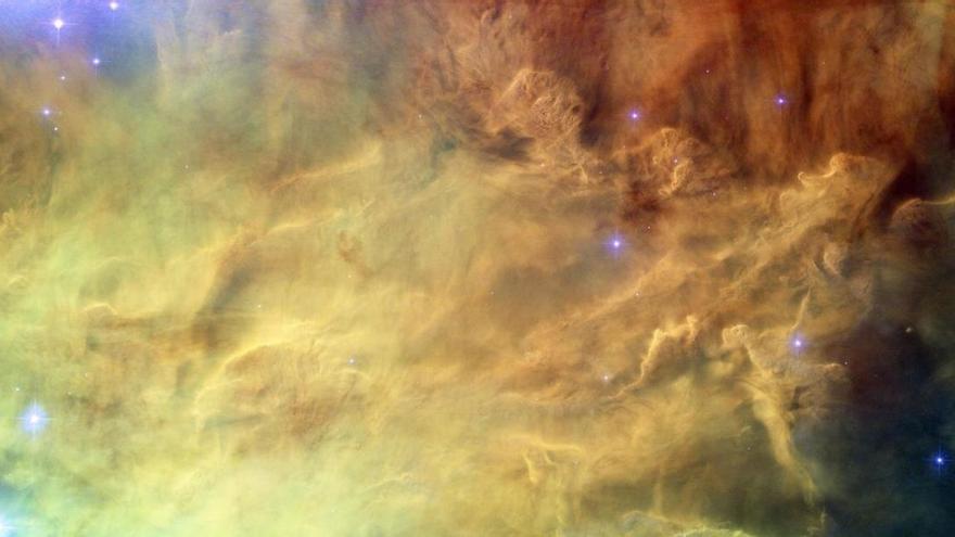 El centro de la Nebulosa de la Laguna, captado por el Telescopio Hubble. Las nebulosas son las principales fuentes de helio-3, y la cantidad que se escapa del núcleo de la Tierra sugiere que el planeta se formó dentro de la nebulosa solar, según un nuevo estudio.