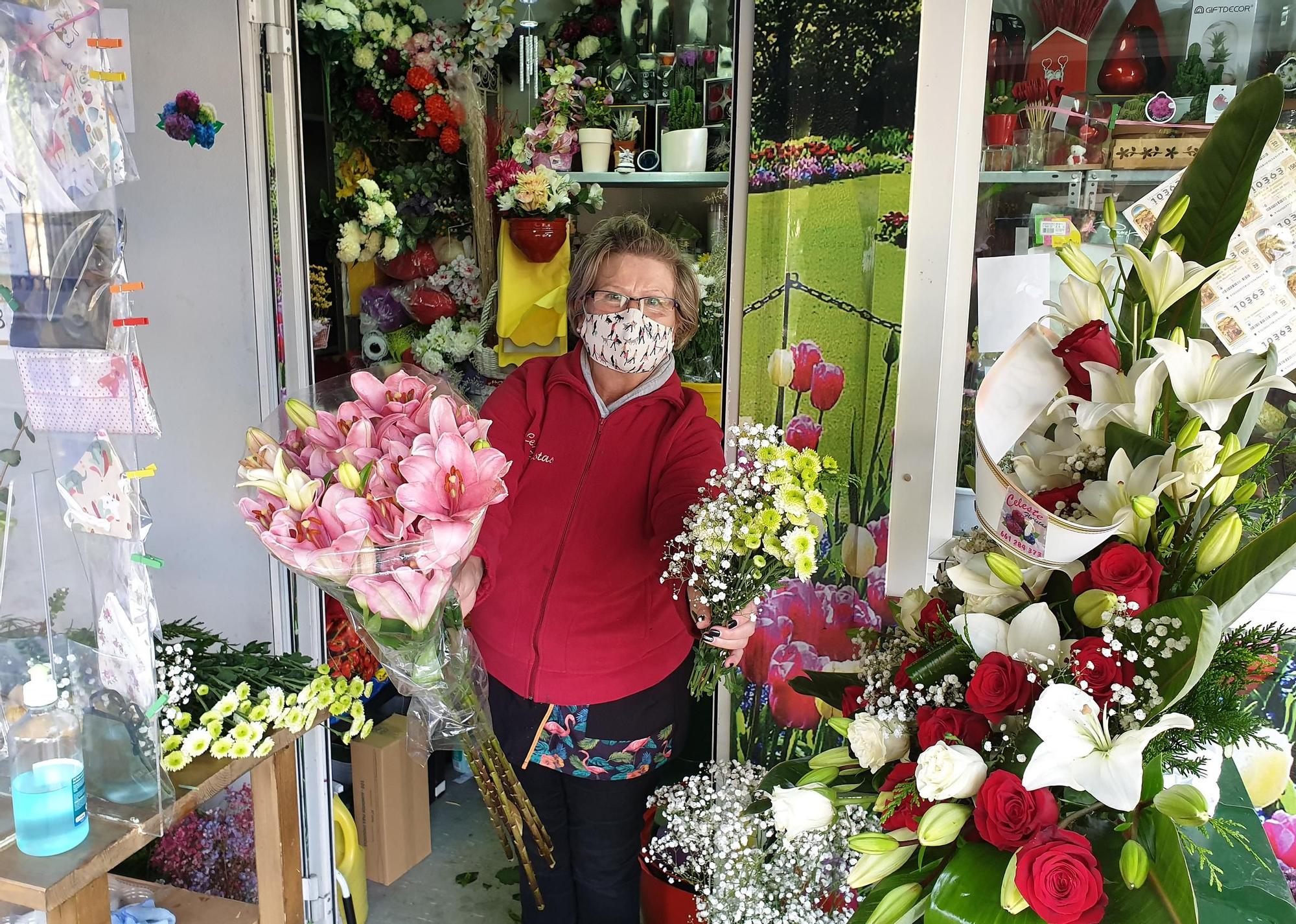 Floristería Celeste, en el cementerio de Teis