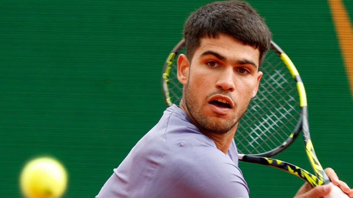 Carlos Alcaraz, durante su duelo ante Davidovich