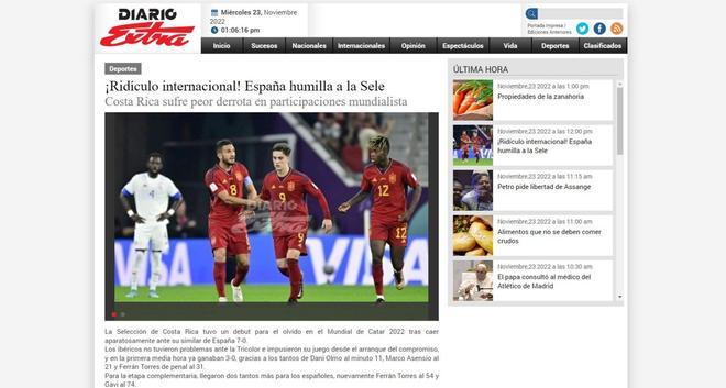 Las reacciones de los periódicos digitales deportivos a la histórica goleada de España ante Costa Rica