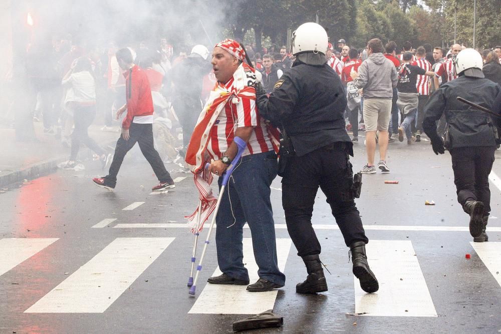 Incidentes antes del derbi entre Real Sporting y Real Oviedo