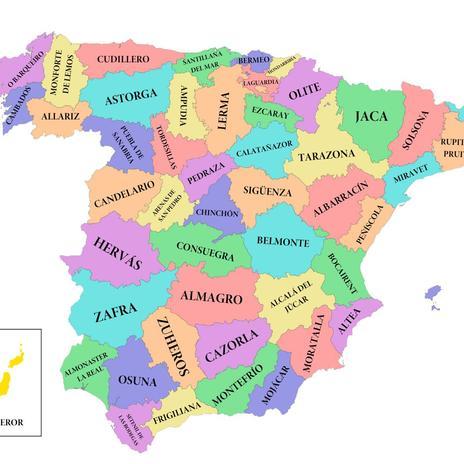 El mapa de España con el pueblo más bonito de cada provincia