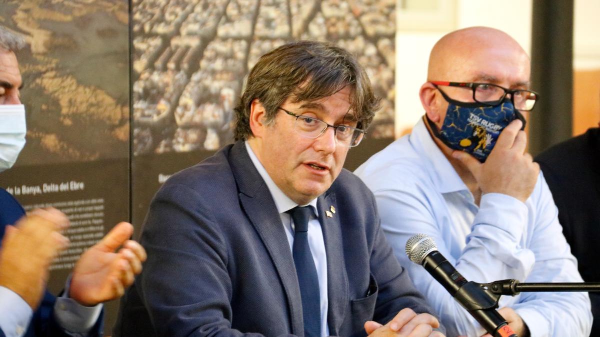 Carles Puigdemont a la roda de premsa de l&#039;Alguer