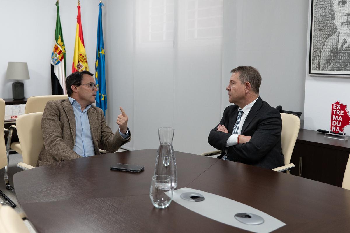 Encuentro entre Gallardo y García-Page, este lunes, en Mérida.