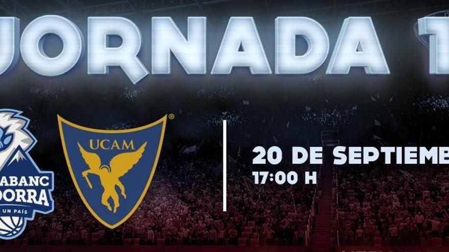 El UCAM iniciará la liga en la cancha del MoraBanc Andorra