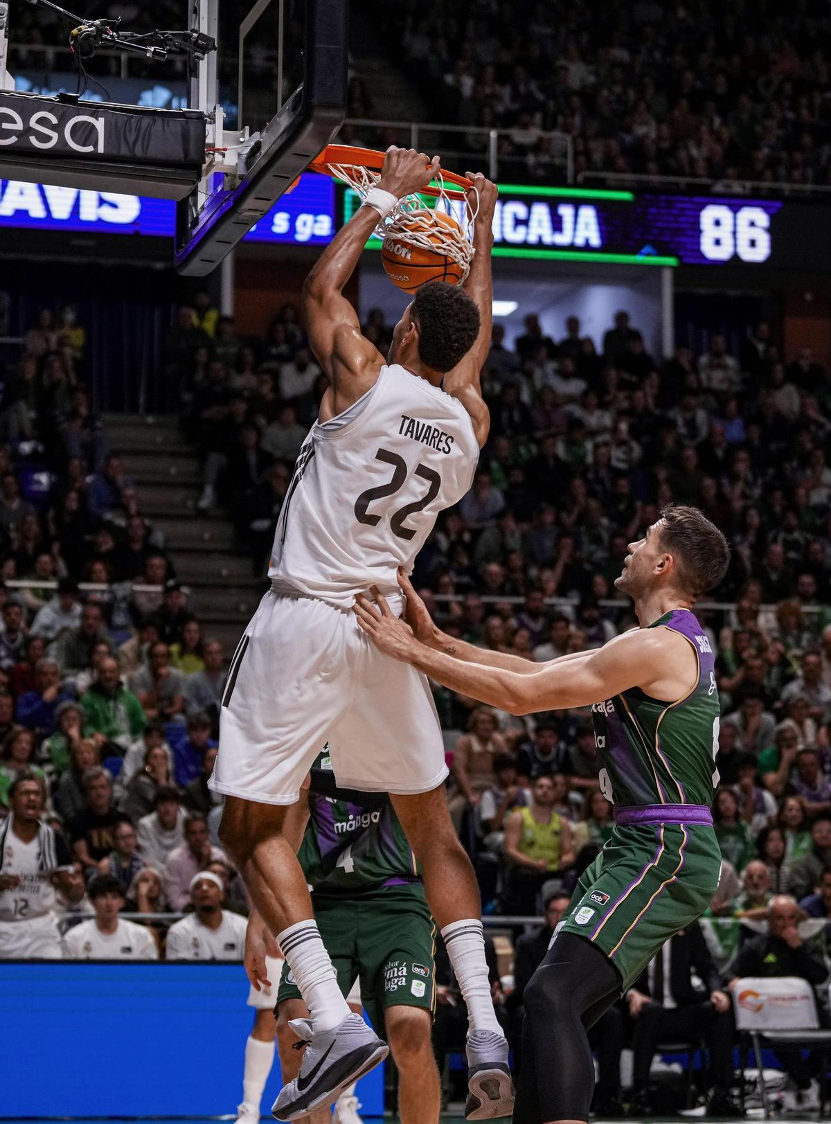 Partido disputado entre Unicaja y Real Madrid