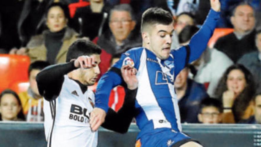 Martín Aguirregabiria, en un partido frente al Valencia CF