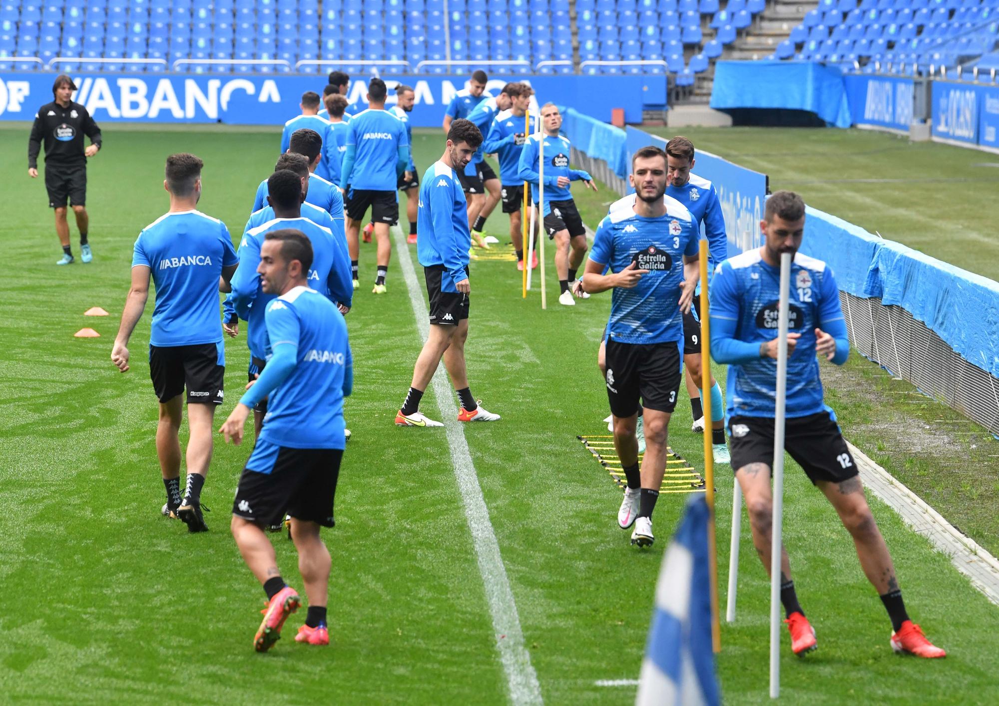 Entrenamiento en Riazor a puerta cerrada