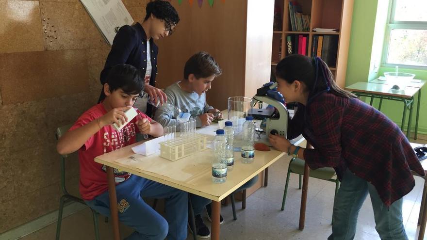 Una de las actividades de alumnos del CEIP de Deiro, que promueve el director Javier García.