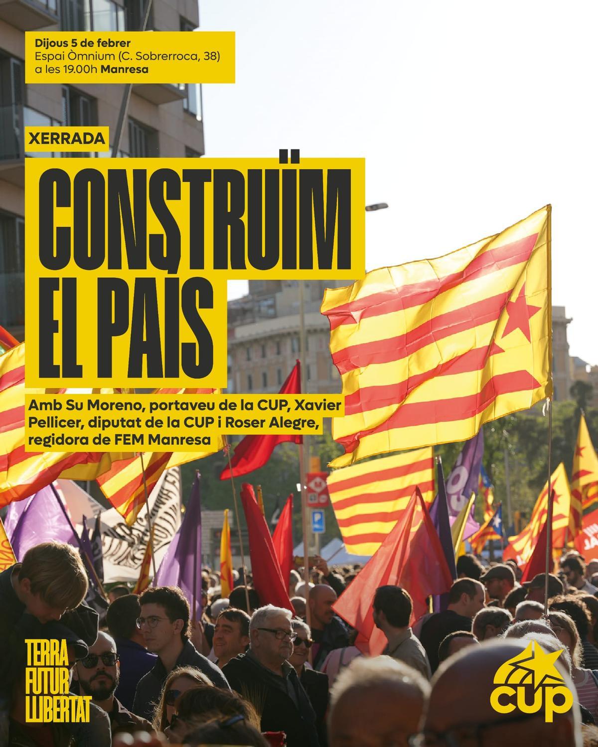 Cartell per anunciar la xerrada d'aquest dijous a Manresa