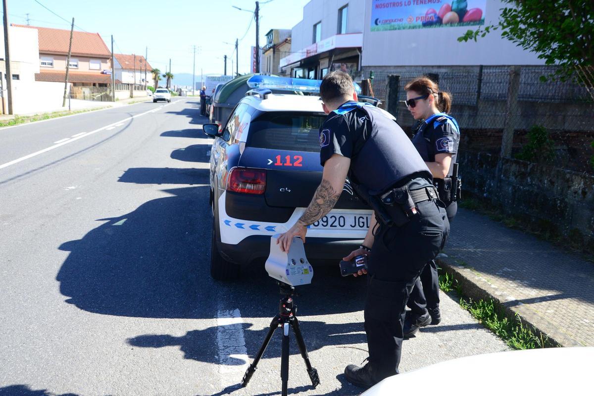 Imagen de archivo de una actuación de la Policía Local de Moaña.