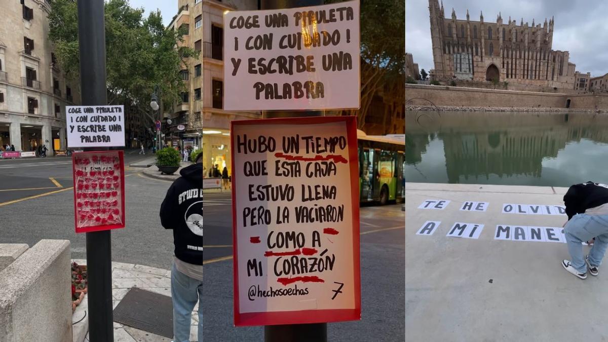 Un misterioso artista urbano llena Palma de carteles