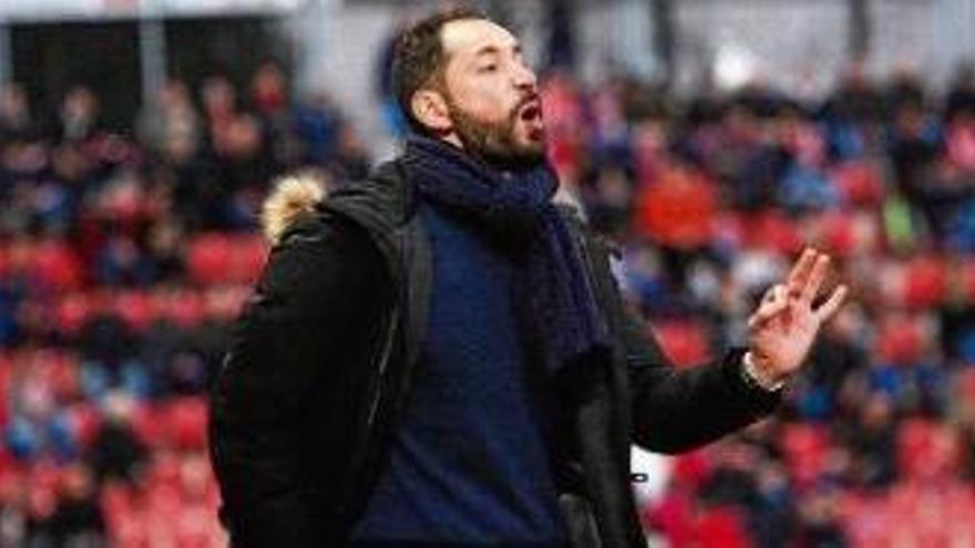 Pablo Machín, en un partit d&#039;aquesta temporada a l&#039;estadi de Montilivi.