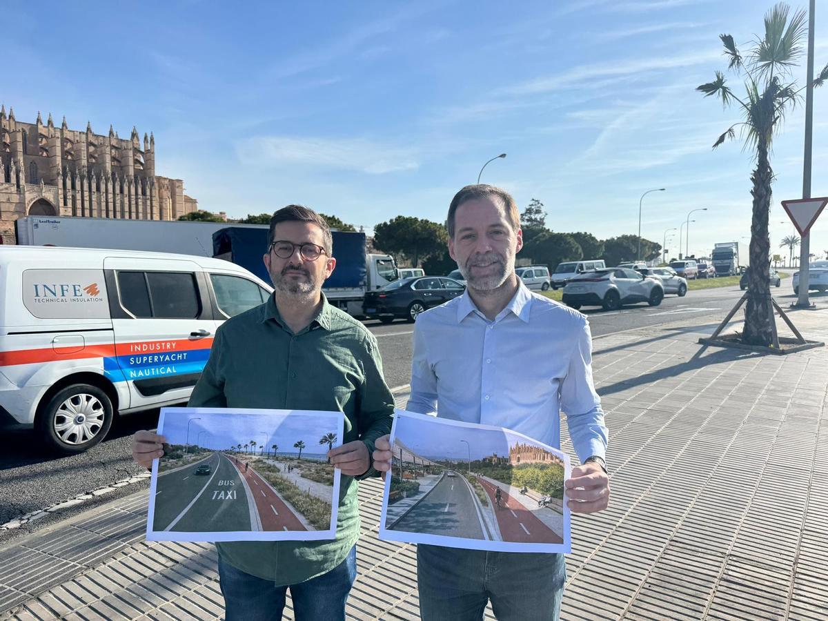 Joan Ferrer y Xisco Ducrós, este miércoles en la avenida Adolfo Suárez.