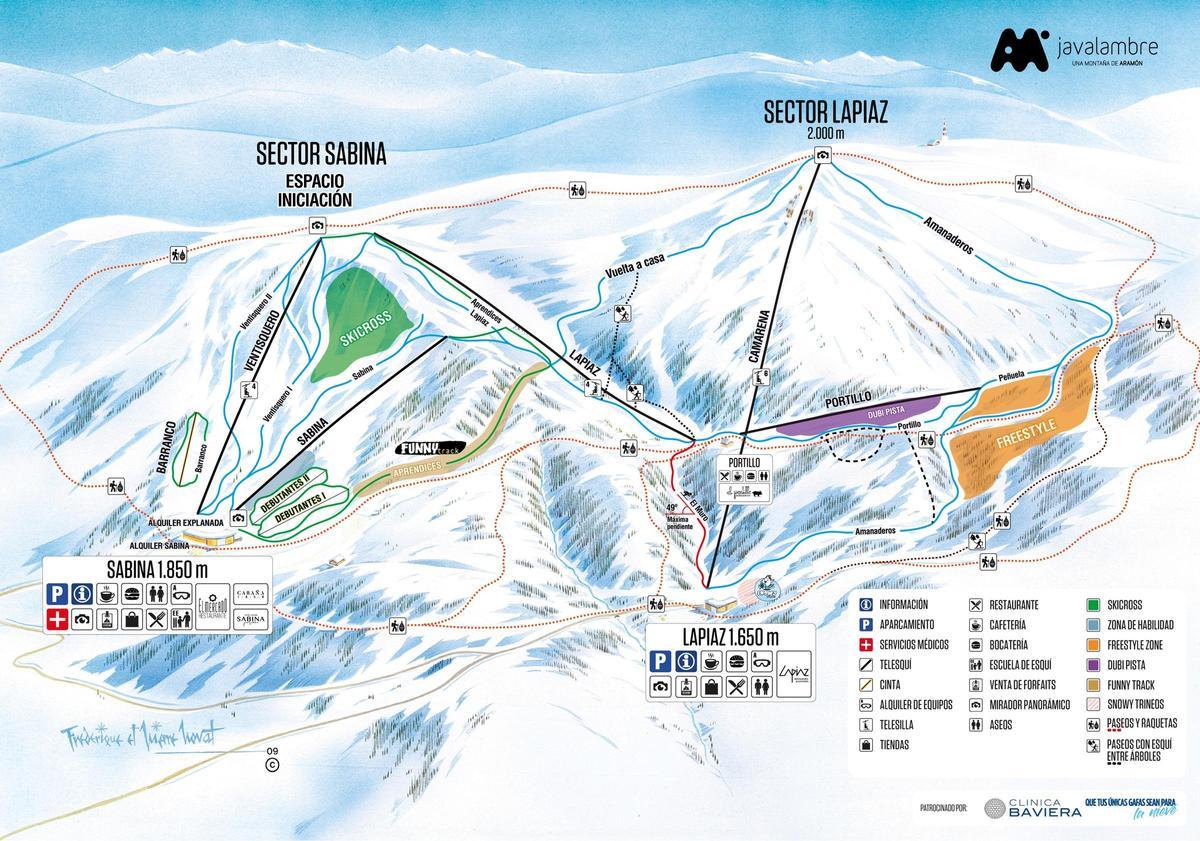 Plano de las pistas de Javalambre