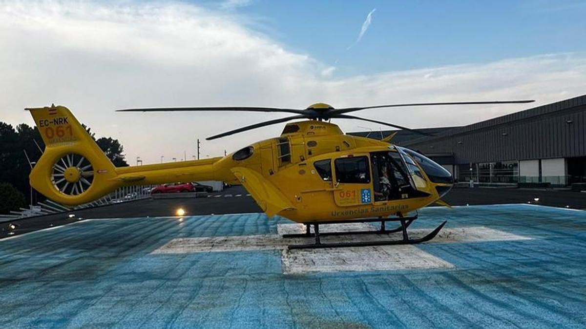 Trasladado en helicóptero tras una colisión frontal en A Estrada