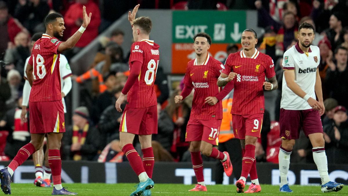 El Liverpool tampoco falló ante el West Ham (5-1)