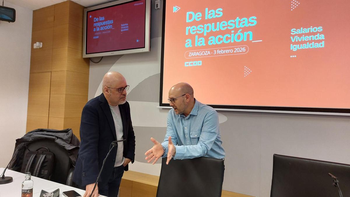 Unai Sordo junto a su homólogo en Aragón, Manuel Pina.