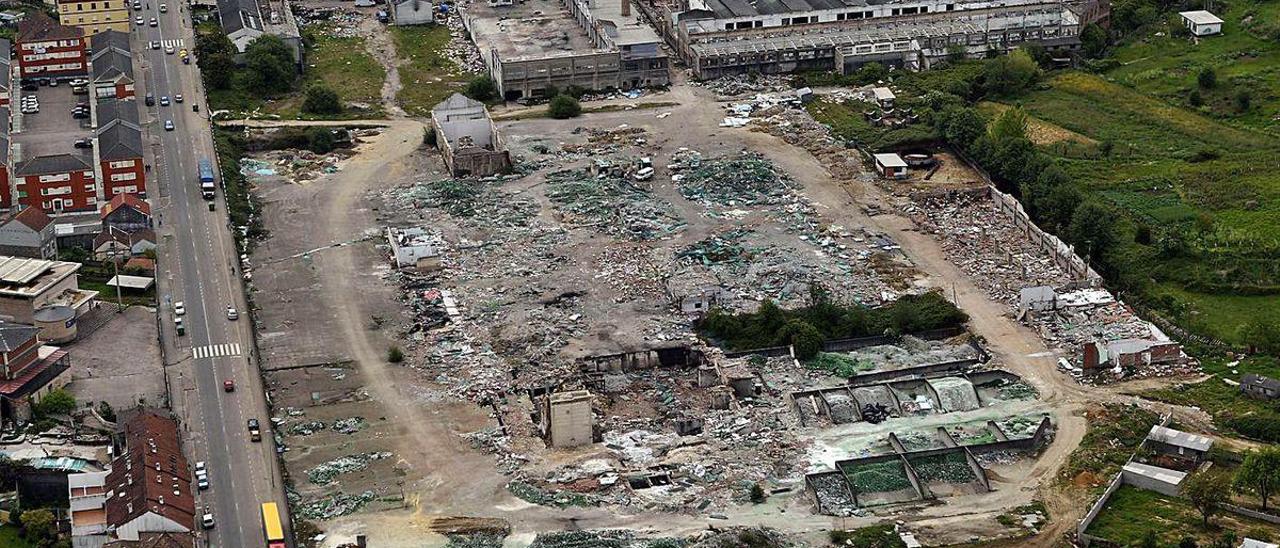 Vista aérea de la parcela del ya desaparecido grupo empresarial en Ramón Nieto.