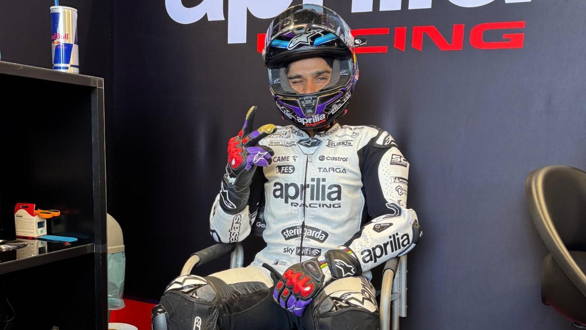 Jorge Martín, durante la jornada en Misano