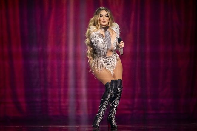 Spains Melody performs the song Esa diva during the grand final of the 69th Eurovision Song Contest (ESC) in Basel, Switzerland, 17 May 2025. (España, Suiza, Basilea) EFE/EPA/GEORGIOS KEFALAS