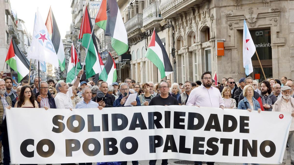 Concentración en Vigo en 2025 contra el genocidio en Gaza.