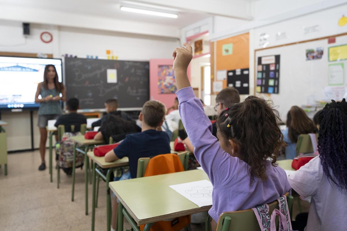 Aula de una escuela catalana.
