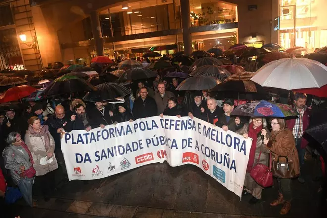 Concentración en A Coruña contra los recortes en Sanidad