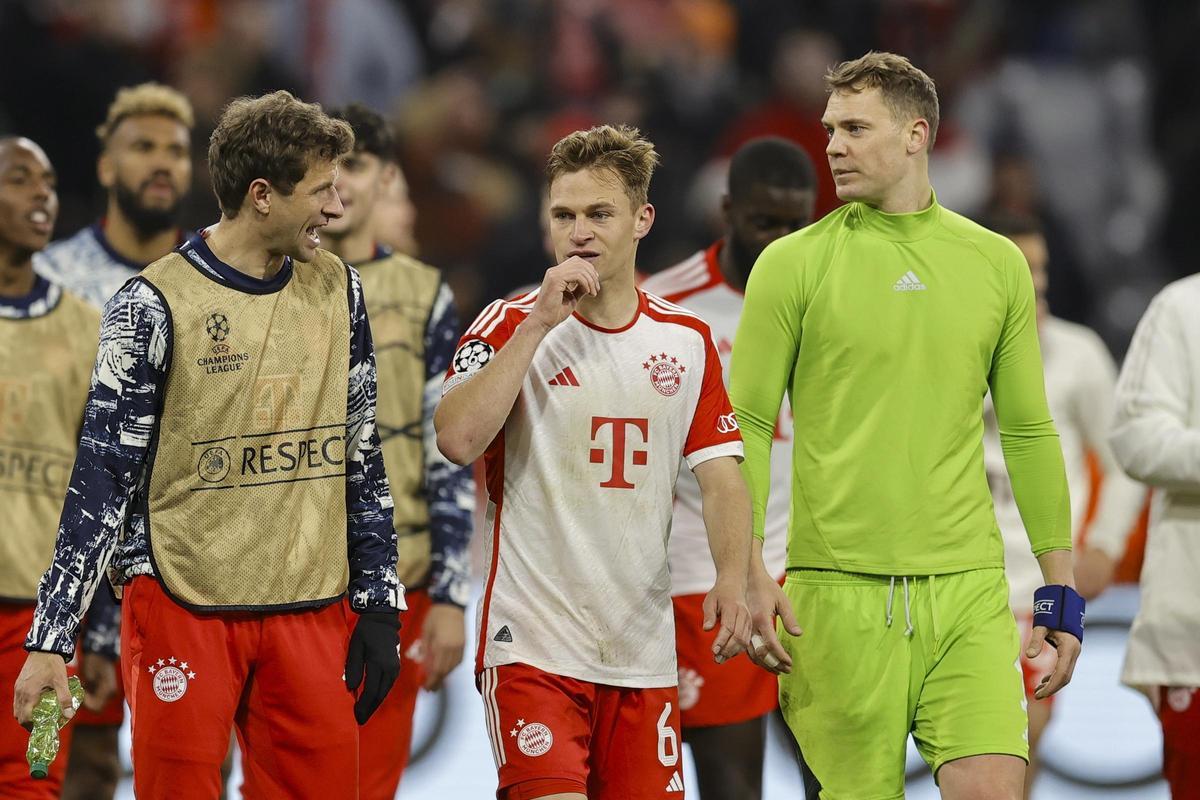 Los jugadores del Bayern celebrando el pase a semifinales