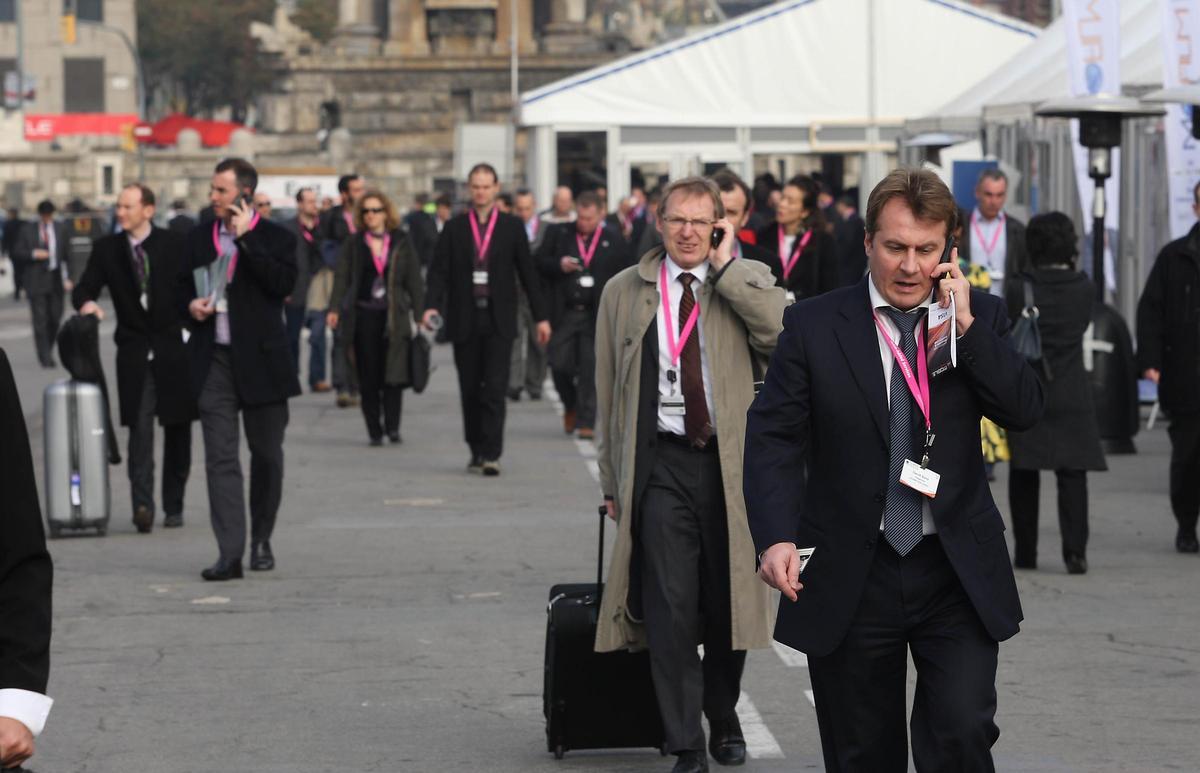 Asistentes al Mobile World Congress de Barcelona, en una foto de 2009.