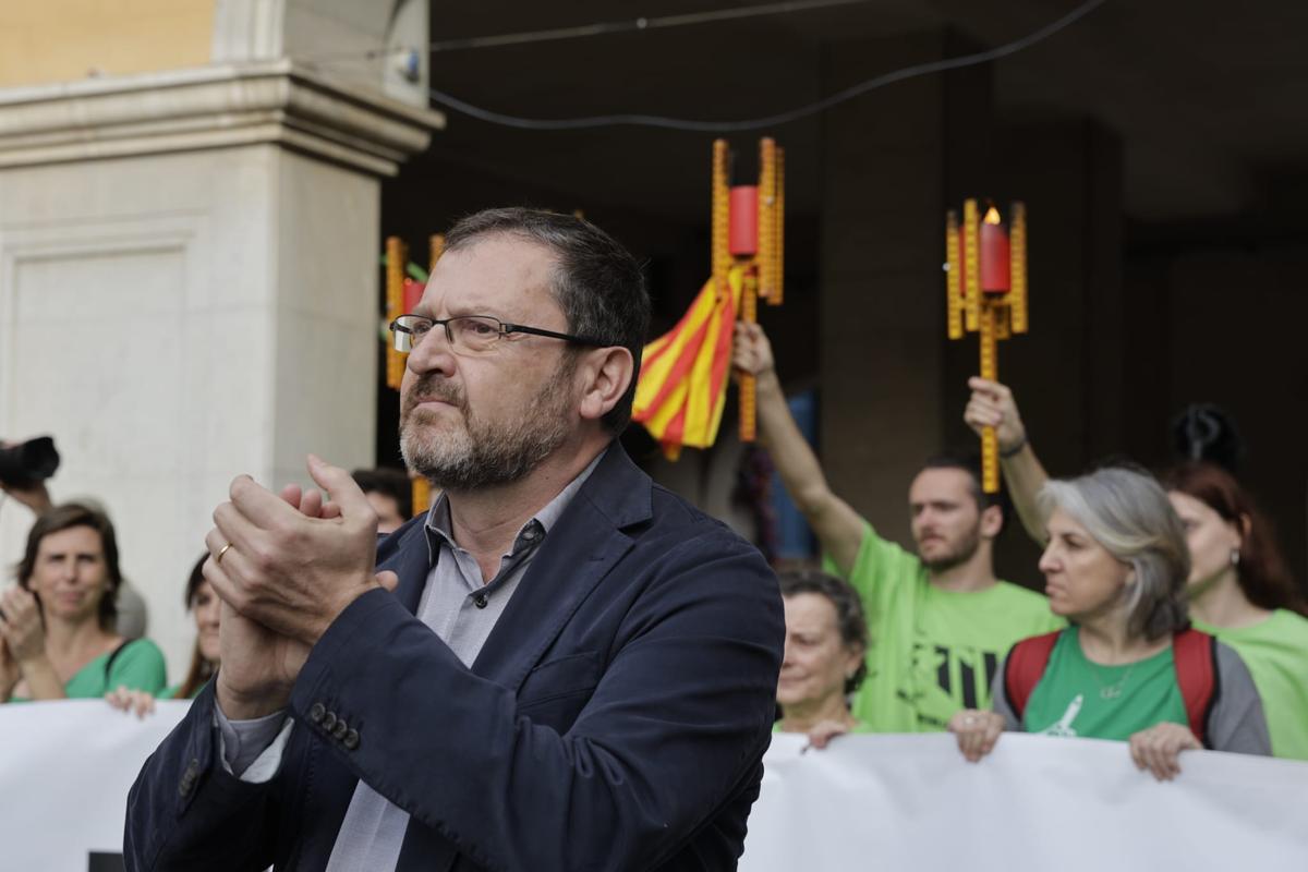 Antoni Llabrés, presidente de la Obra Cultural Balear, en la Diada per la llengua