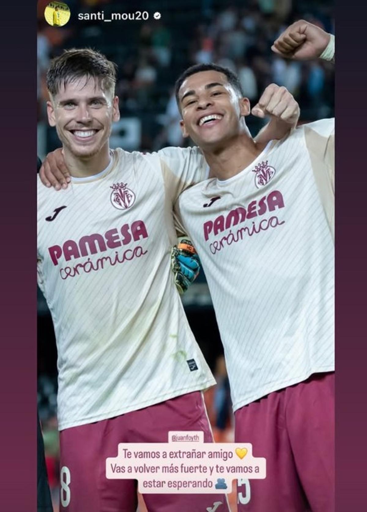 Santiao Mouriño hizo esta publicación en Instagram en apoyo a Foyth.