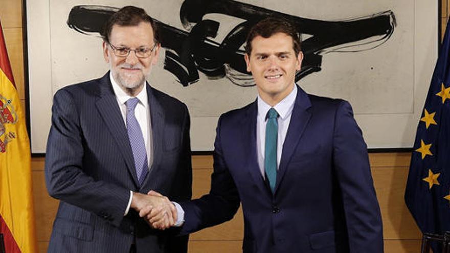 Rajoy y Rivera durante su última reunión.