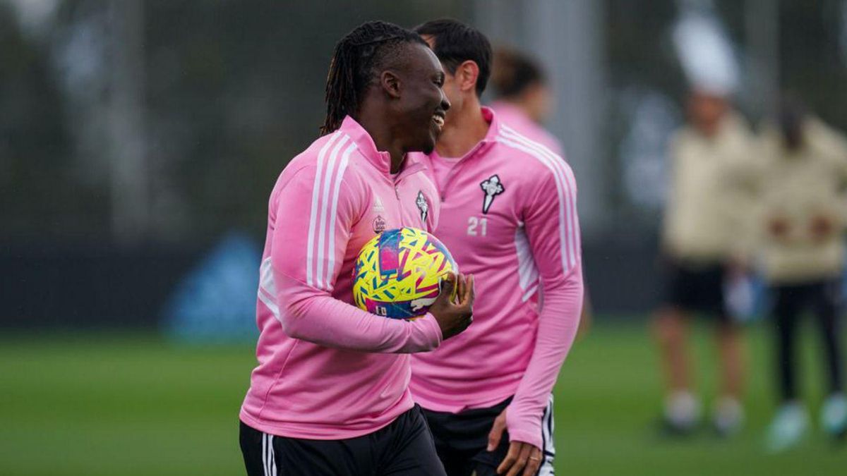Aidoo, durante un entrenamiento reciente.