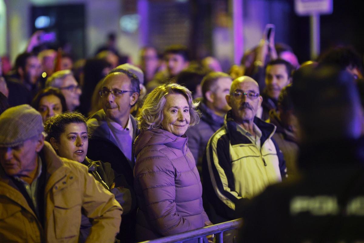 Esperanza Aguirre, el pasado viernes en la protesta contra la amnistía frente a la sede central del PSOE en Madrid.