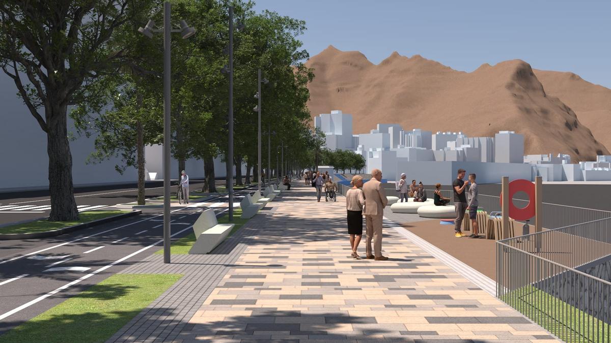 Infografía en la que se muestra la transformación de la avenida de Anaga, en el municipio de Santa Cruz de Tenerife.
