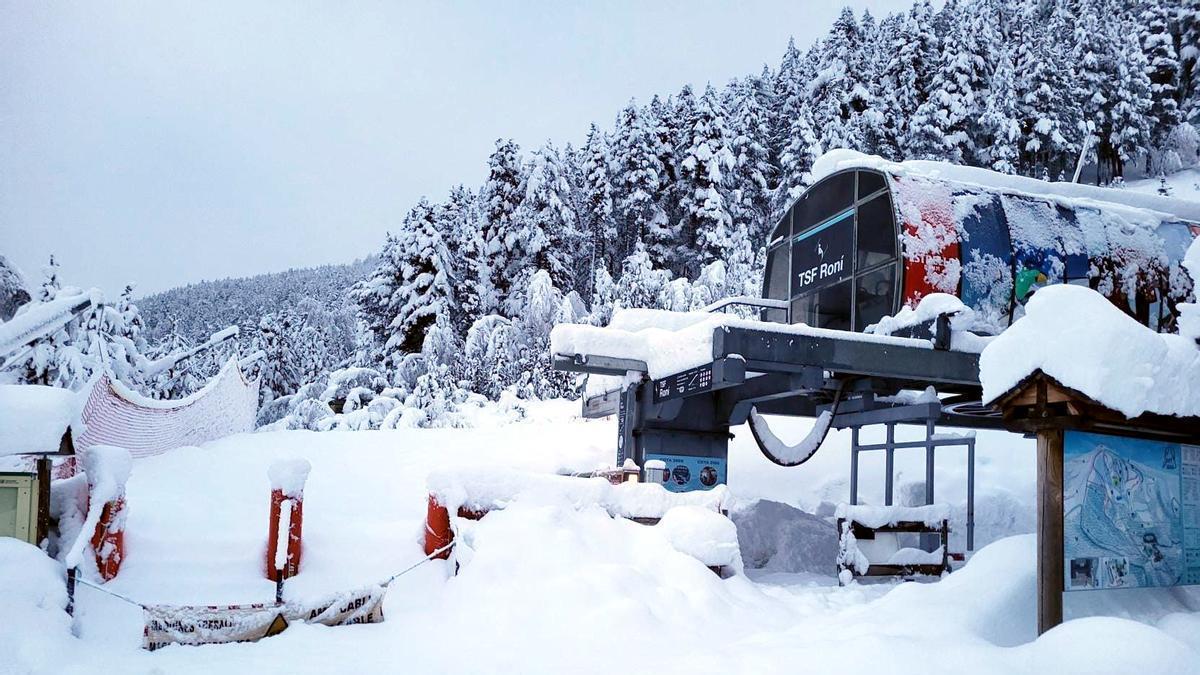 Nevada en la estación de Font-Romeu.