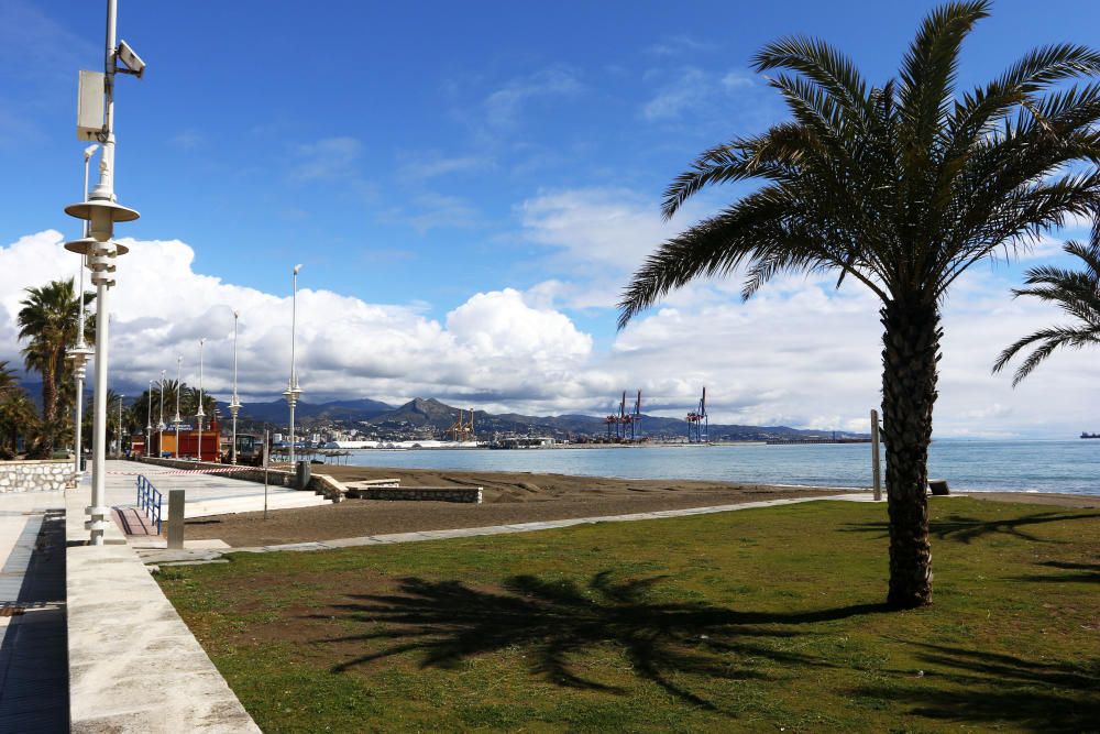 Playas cerradas en Málaga en el inicio de la primavera