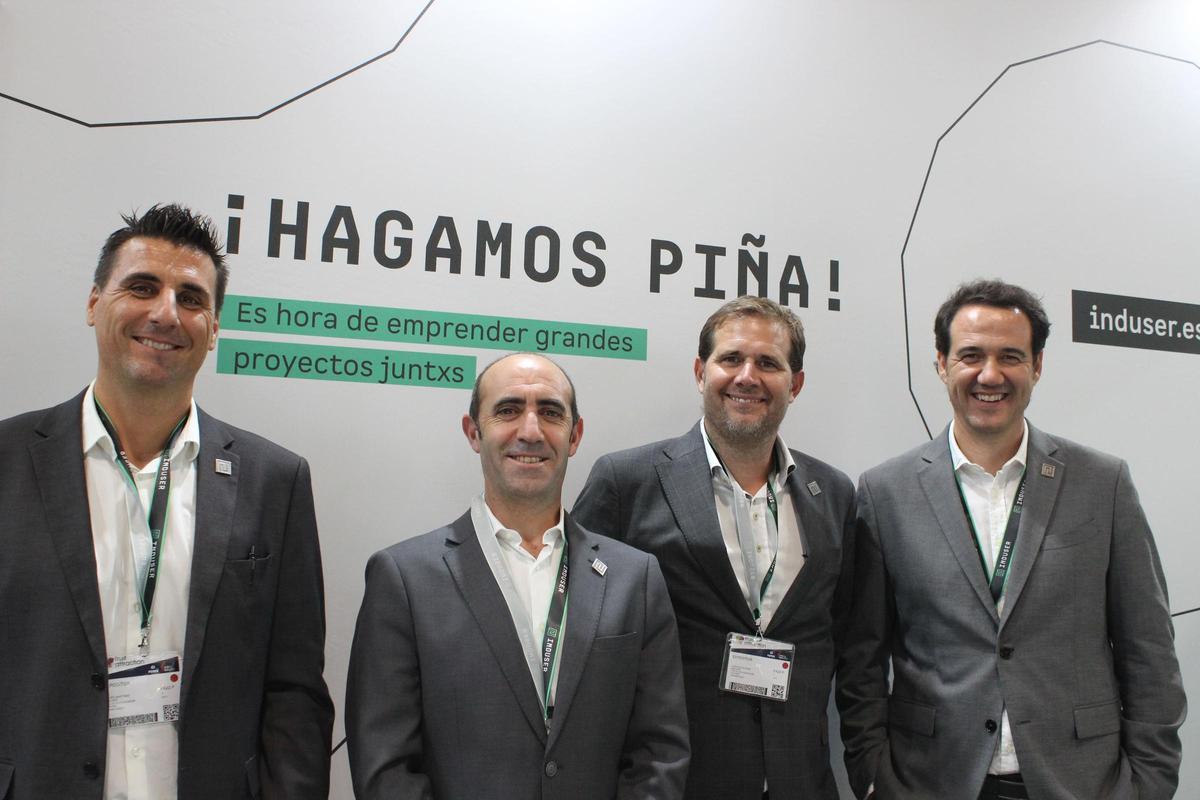 Los cuatro cofundadores de la empresa almeriense Induser. De izquierda a derecha: Pedro Martínez (director comercial), Juan Martos (director de ingeniería e innovación), Carlos Villegas (director financiero) y Elvis Moreira (director general)