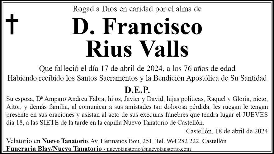 D. Francisco Rius Valls