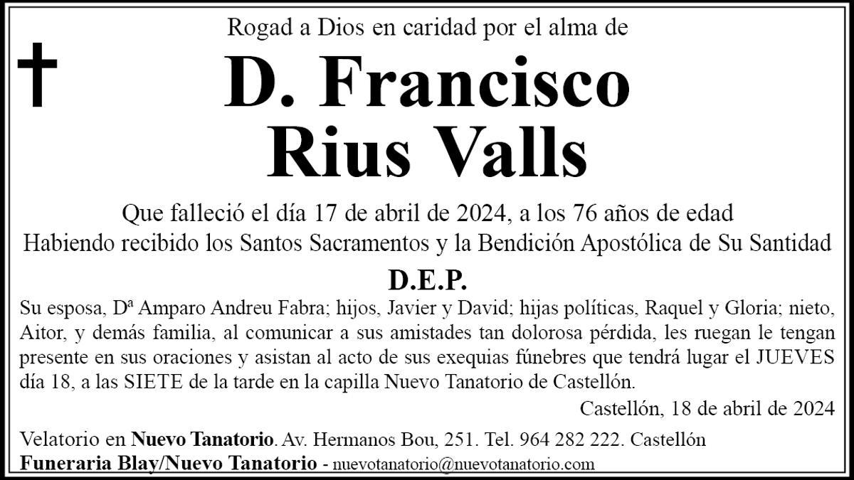 D. Francisco Rius Valls