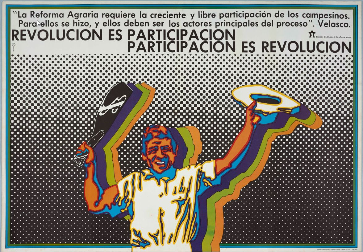 Jesús Ruiz Durand, 'Revolución es participación, participación es Revolución. Reforma agraria peruana'. Impresión offset sobre papel. 2017