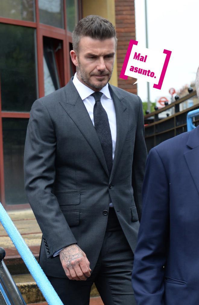 David Beckham saliendo del Juzgado
