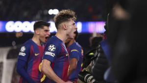 Fermín celebra uno de los goles ante el Newcastle