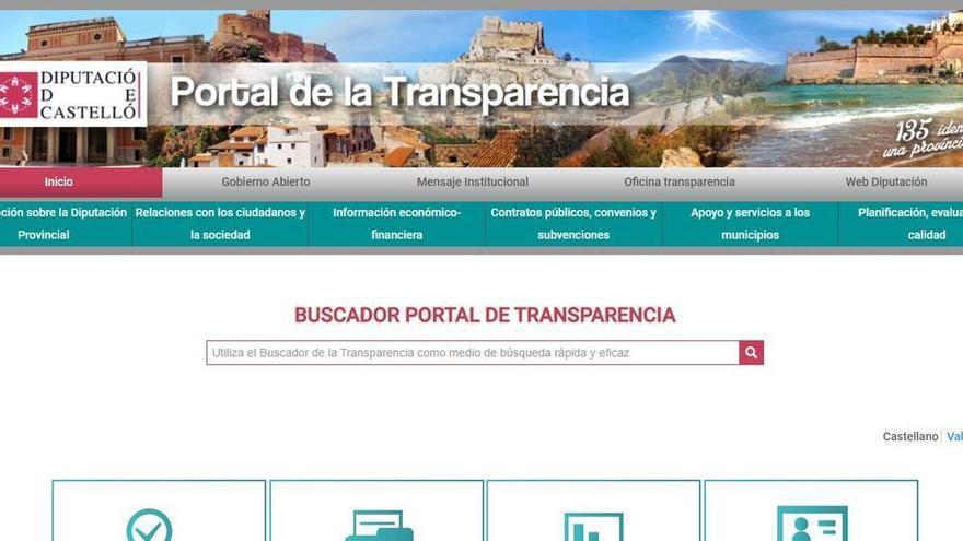 Imagen del portal de la Transparencia de la Diputación de Castellón