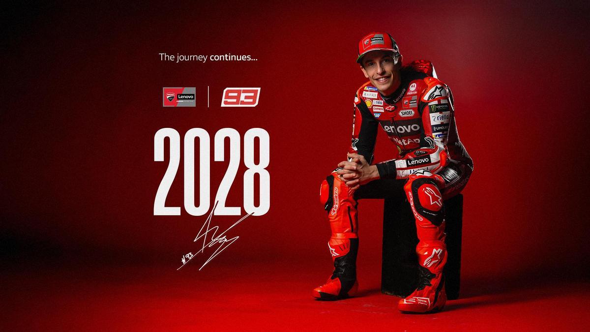 Marc Márquez renueva hasta el 2028 con Lenovo Ducati.